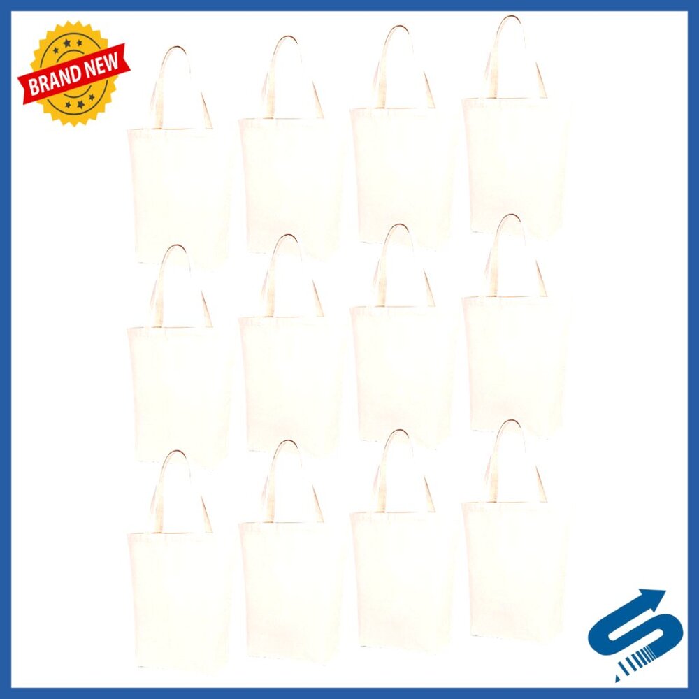 Natural Canvas Tote Bags DIY Reusable Shopping Grocery Pack